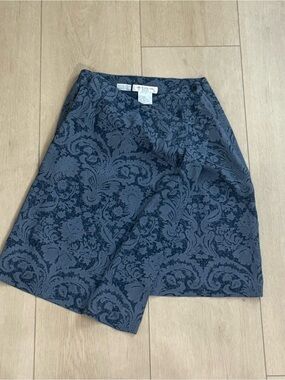 Jones New York Petite Textured Gray Silk Skirt